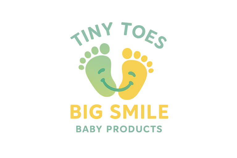 TINY TOES BIG SMILE Logo with Green-Yellow Toes