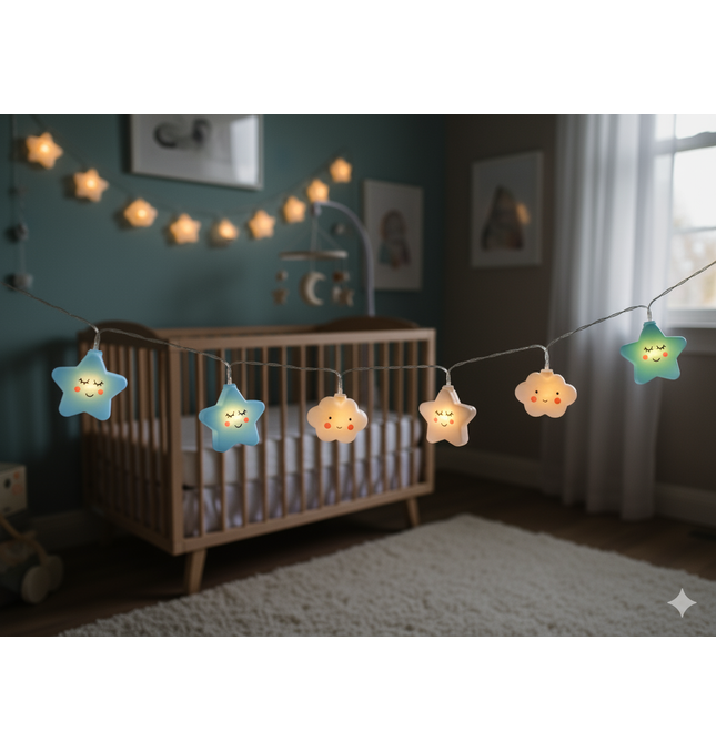 Cloud String Lights UK - LED Nursery Night Light Decoration