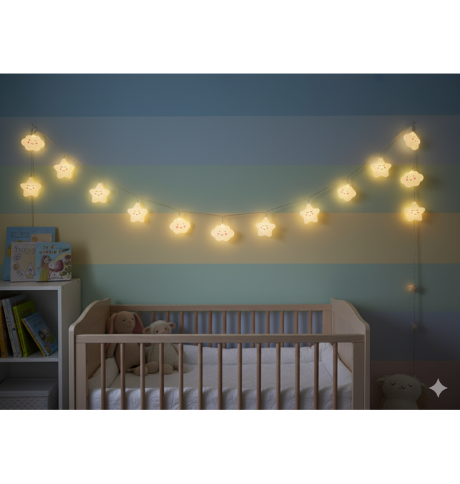 Cloud String Lights UK - LED Nursery Night Light Decoration