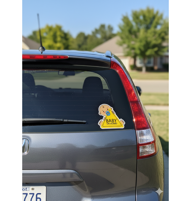 Baby on Board Car Sticker UK - Premium Safety Sign for British Families | TINY TOES