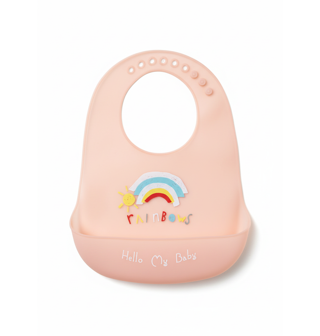 Waterproof Baby Bib UK - Rainbow Design for British Babies | TINY TOES