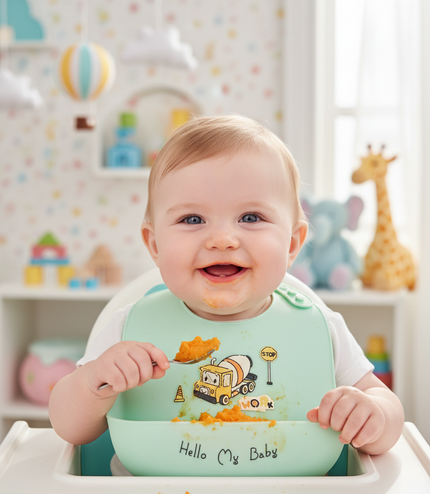Waterproof Baby Bib UK - Rainbow Design for British Babies | TINY TOES