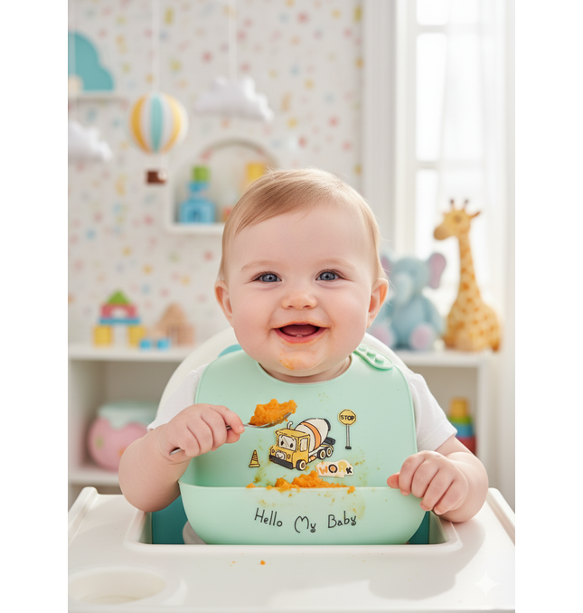 Waterproof Baby Bib UK - Rainbow Design for British Babies | TINY TOES