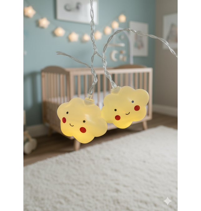 Cloud String Lights UK - LED Nursery Night Light Decoration