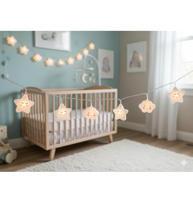 Cloud String Lights UK - LED Nursery Night Light Decoration