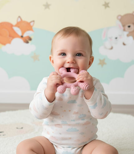 Baby Silicone Teether UK - BPA-Free Safe Teething Toy for British Babies | TINY TOES