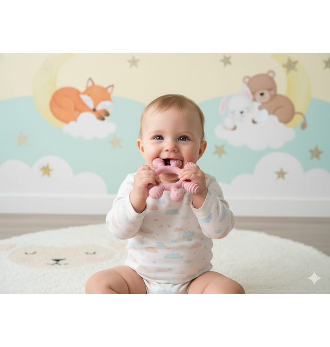 Baby Silicone Teether UK - BPA-Free Safe Teething Toy for British Babies | TINY TOES