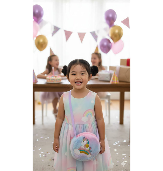 Rainbow Unicorn Backpack UK - Small Girls Baby Bag & Rucksack
