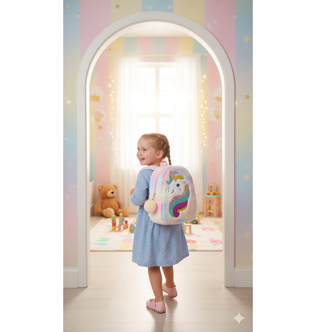 Rainbow Unicorn Backpack UK - Large Colourful Baby Bag for British Kids | TINY TOES