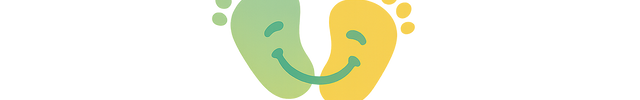 TINY TOES BIG SMILE Logo with Green-Yellow Toes